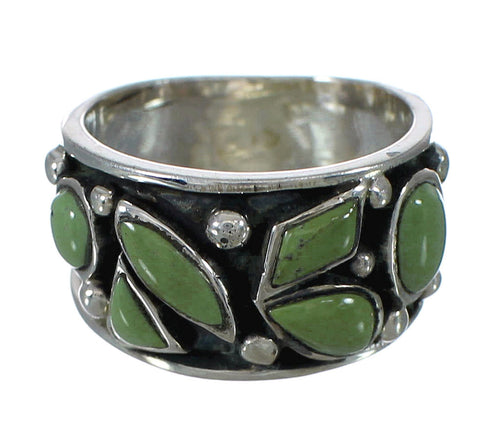 Southwest Turquoise And Genuine Sterling Silver Ring Size 5 YX90767